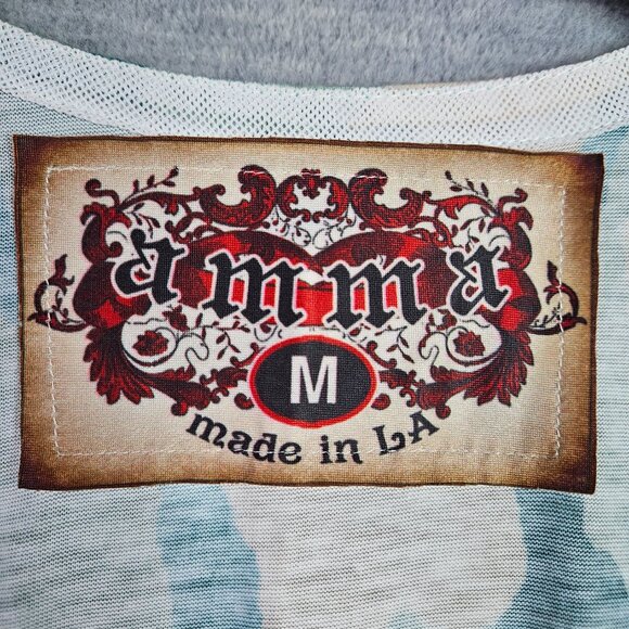 Amma Design Women's Colorful Abstract Mini Blue Dress Made in the USA Sz M - Picture 2 of 8